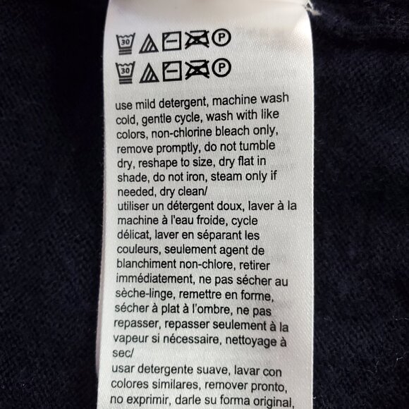 CALVIN KLEIN SZ XL Men's Extra Fine Merino Wool Zip Front Cardigan Sweater Navy - Picture 8 of 9